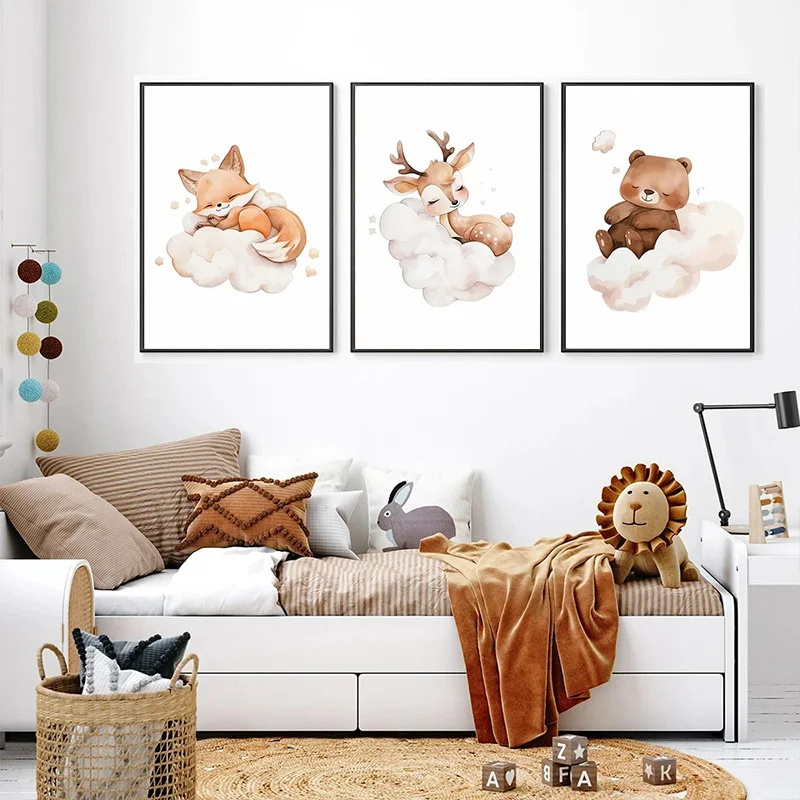 Baby Nursery Frames - Quadro da Parete con Simpatici Animali: