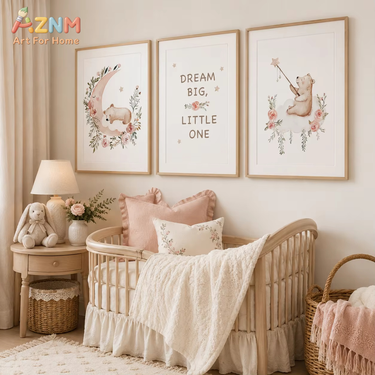 Baby Boy Nursery Quotes - AZNM Quadro da parete con fiori