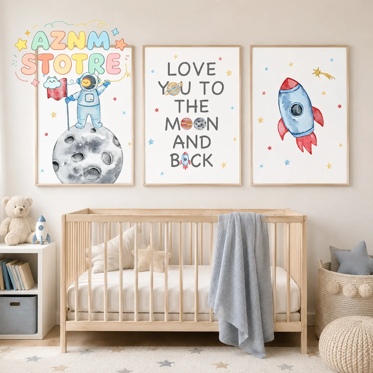 Baby Boy Nursery Quotes - Quadro su Tela con Citazioni di
