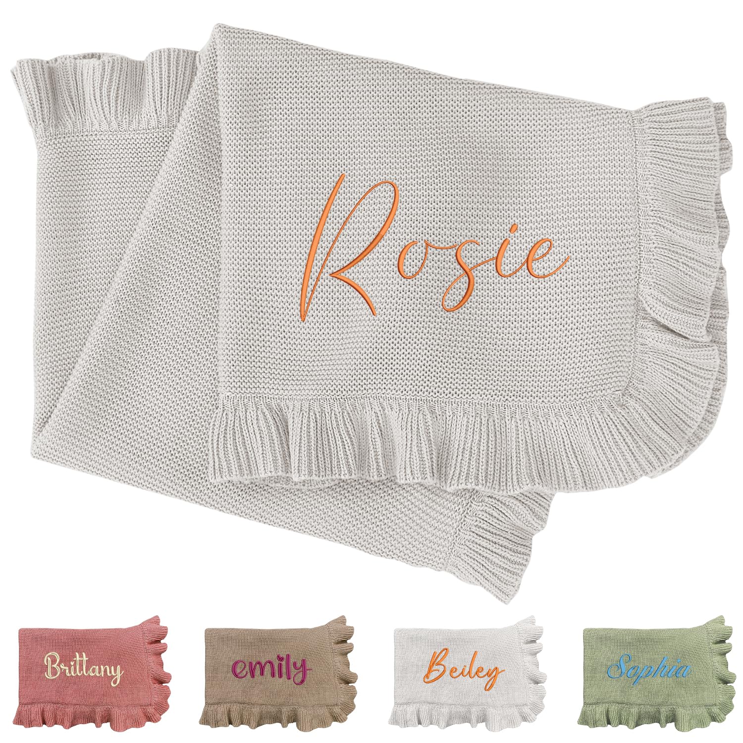 Baby Nursery Embroidery - Coperta per bambini lavorata a maglia