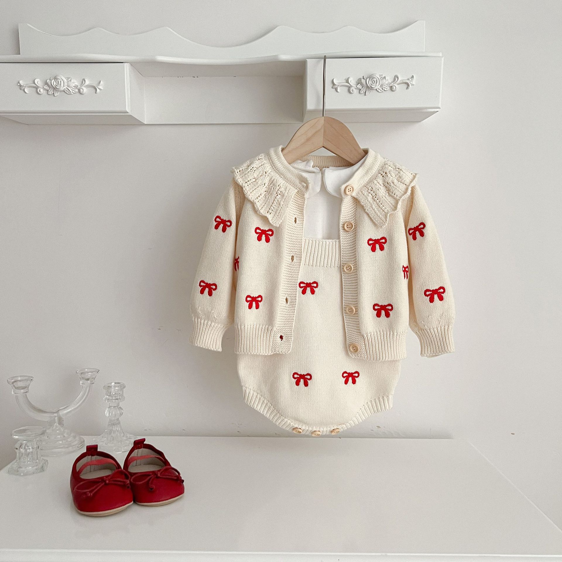 Baby Nursery Embroidery - Autunno Inverno Neonato Neonate Pagliaccetto Maglia