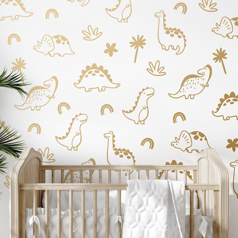 Baby Nursery Needs - Adesivo da parete geometrico dinosauro albero