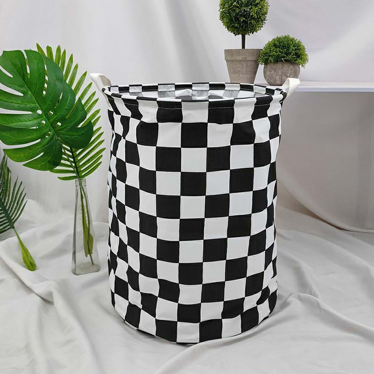 Baby Nursery Basket - Cesto portaoggetti moderno in tela scozzese