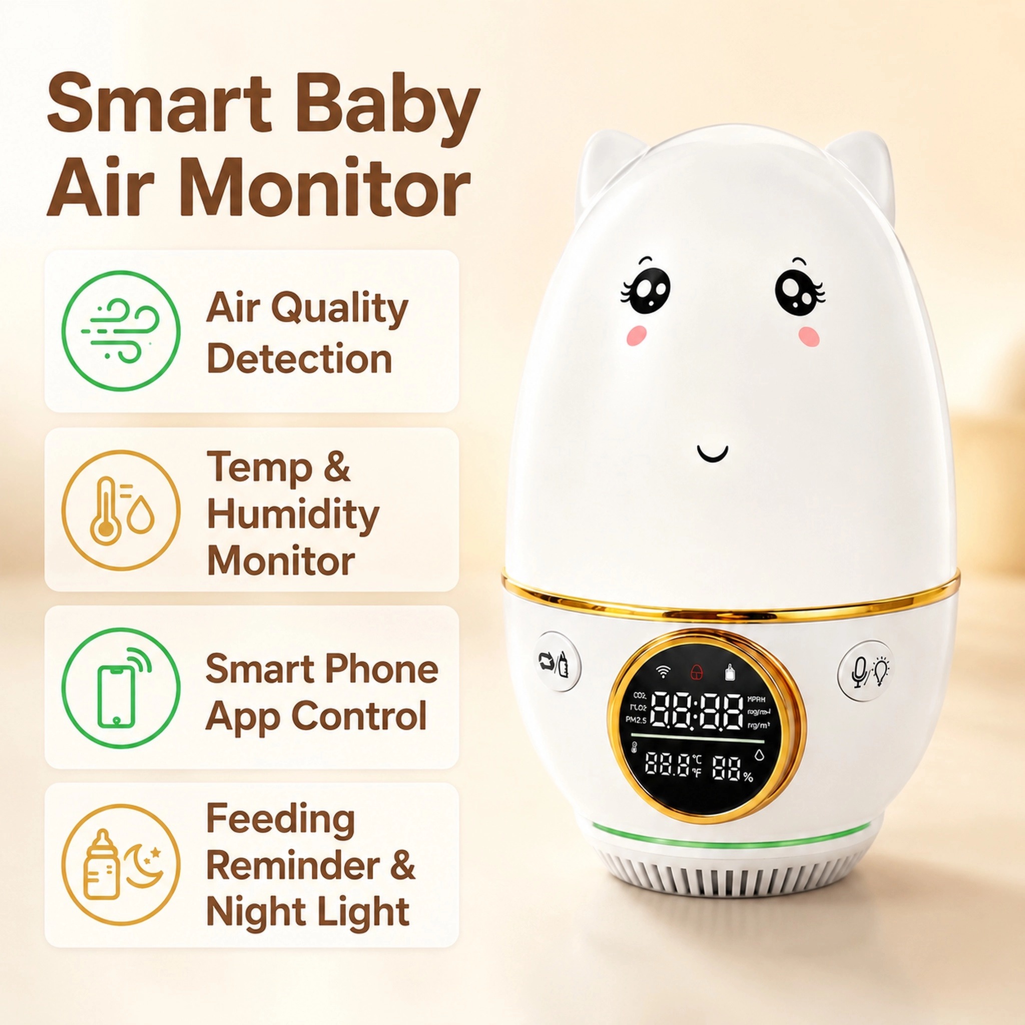 HoldPeak Baby Monitor CO₂±50pp - Baby Nursery Co recensione e prezzo
