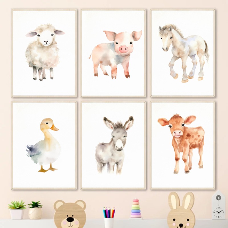 Acquerello animali da fattoria - Baby Nursery Needs recensione e prezzo